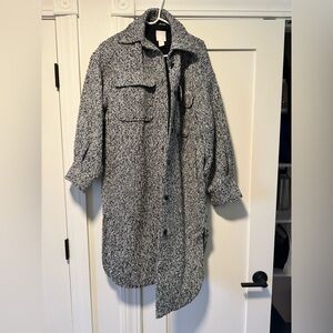 Black and white long coat - barely worn